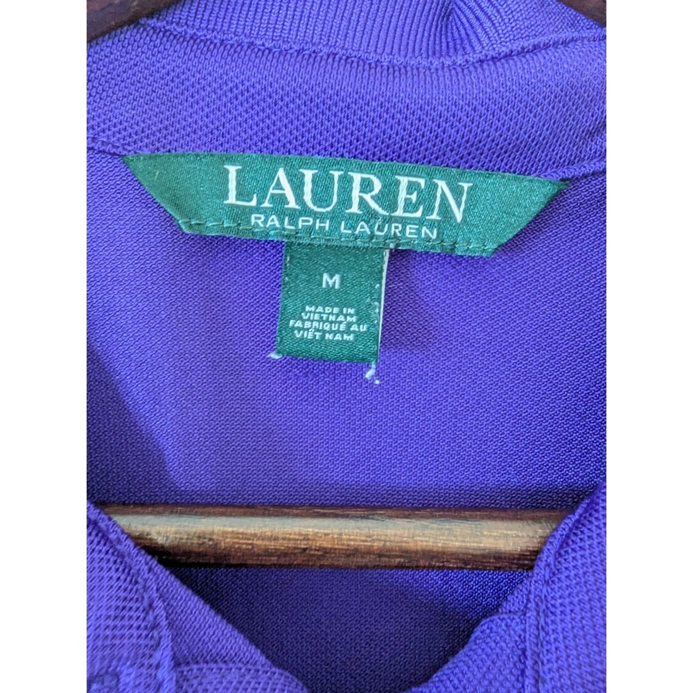 Lauren Ralph Lauren Polo Shirt Womens Medium Purple Good Pique Short Sleeve Logo - Picture 6 of 11